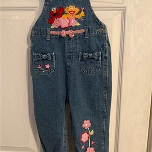Y2K Sesame Street overalls